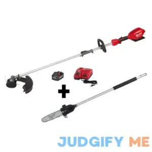 18 V Lithium Ion Brushless Cordless String Trimmer 8.0Ah Kit with M18 FUEL 10 in. Pole Saw Attachment