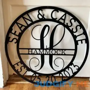 Custom Family Name Metal Sign size 12"-30" | Large Indoor & Outdoor Anniversary Wedding Gift First & Last Initial Established Monogram Decor Wall Art