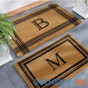 Monogrammed Coir Border Door Mat - A / Classic Border
