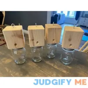 SET of 4 Carpenter Bee Trap Boring Handmade from Soft Pine Termite Bees Red Mason Bee Live Trap