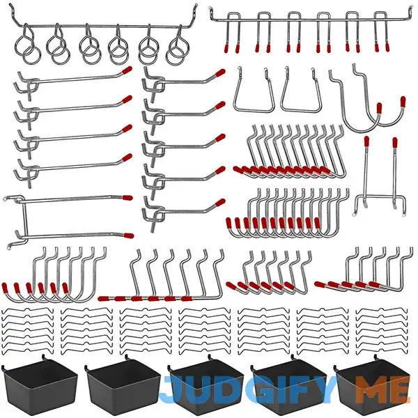 NAVSEEK 114 pcs Pegboard Hooks Assortment with Metal Hooks Sets NAVSEEK 114 pcs Pegboard Hooks Assortment with Metal Hooks Sets