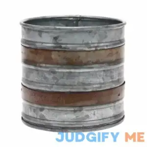 Stonebriar Galvanized Metal Container with Rust Detail Trim