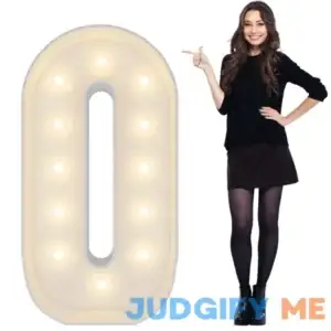 4FT Marquee Light Up Numbers Pre-Cut Frame Giant Marquee Numbers 0