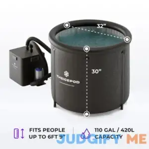 The Ice Pod - Portable Ice Bath Pro (2.0) For People Up to 6ft9 - Including Powerful Chiller (280W) - The Pod Company