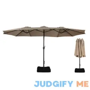 15 ft Patio Market Umbrella with Base clihome Fabric