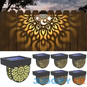Gardsee Solar Fence Lights 6 Pack Solar Deck Lights Waterproof LED Solar Powered Step Lights Wall Lights Outdoor Decorations Warm Yellow Light