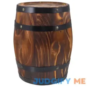 GANAZONO Wood Wine Barrel Whiskey Barrel Bucket Vintage Flower Planter Container Water Wishing Well Pail for Home Kitchen Bar Summer Party Decoration