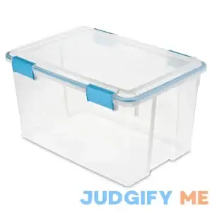 Sterilite 54 Quart Clear Gasket Box with Blue Latches & Gasket