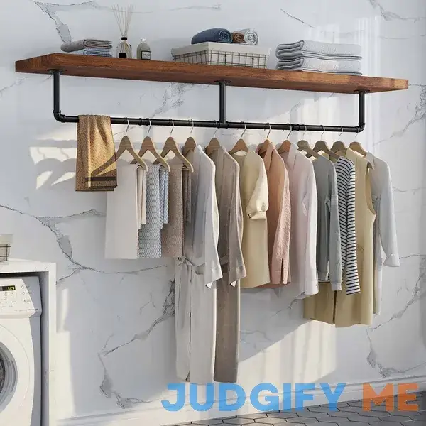 Clothes Rack 72.4in Wall Mounted Industrial Pipe Clothing Rack Garment Rack Space Saver Hanging Clothes Rack Clothes Rack 72.4in Wall Mounted Industrial Pipe Clothing Rack Garment Rack Space Saver Hanging Clothes Rack
