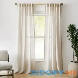 West Elm MTO Sheer European Linen Curtain Natural Flax