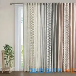 Admir Cotton Printed Curtain Panel with Chenille Stripe and Lining Union Rustic Curtain