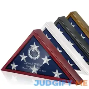 SmartChoice Personalized Flag Box for American Veteran Flag 9.5 X 5 Feet Flag Display Case for Burial Flag Wall Mounted Flag Box Display Case for Burial Flag to