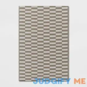 Room Essentials Broken Stripe Ancient Stone Rectangular Loomed Indoor Outdoor Accent Rug Tan