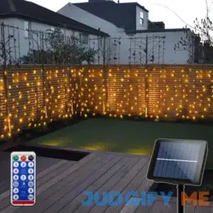 Solar Powered Curtain Lights 33ftx 3ft 500 LED Outdoor Curtain Lights Waterproof with Timer 8 Modes for Christmas Garden Patio Fence Wedding Wall
