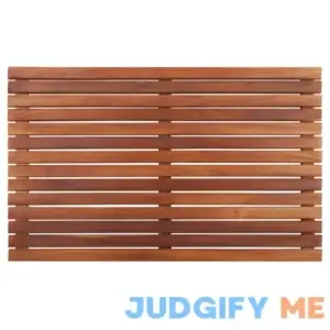 Nordic Style Oiled Brown Teak Indoor and Outdoor Shower/Bath Mat 31.4 in. x 19.6