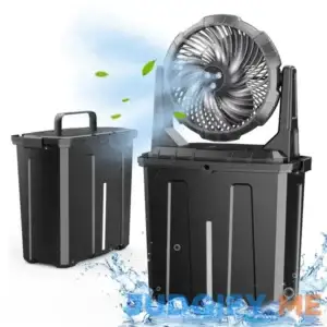 Ausic Portable Misting Fan 9L Bucket 10-inch Outdoor Fans for Patios/Camping