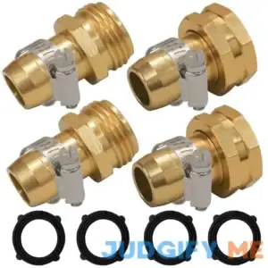 Hourleey Garden Hose Repair Connector with Clamps
