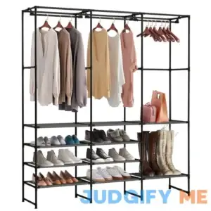 Kertnic Garment Rack with 4-tier Shelf