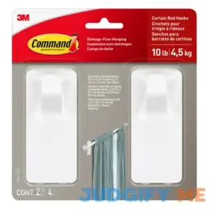 Command White Curtain Rod Hooks 2 Hooks