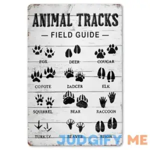 Crazysign Animal Tracks Field Guide Sign Log Cabin Wall Decor