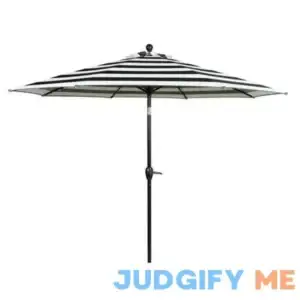 Better Homes & Gardens Outdoor 9' Ibiza Stripe Round Crank Premium Patio Umbrella