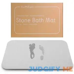Stone Bath Mat Diatomaceous Earth Bath Mat Non-slip Absorbent Quick Drying Easy to Clean Natural diatomite Bathroom Mat Stone Shower Mat Light Gray
