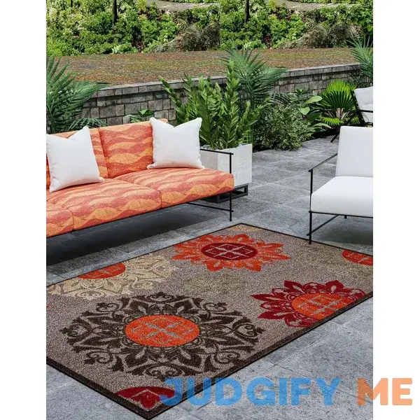 Unique Loom Outdoor Modern Brown Area Rug Indoor Outdoor Rug Unique Loom Outdoor Modern Brown Area Rug Indoor Outdoor Rug