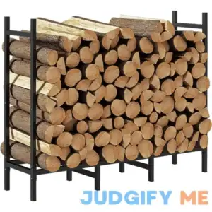 4FT Outdoor Indoor Firewood Rack Holder for Fireplace Wood Storage Adjustable Stacker Stand Heavy Duty Fire Logs Stand Stacker Holder