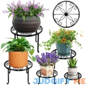 Roadwater 5 Pack Metal Plant Stand for Outdoor Indoor Plants Heavy Duty Flower Pot Stands for Multiple Plant