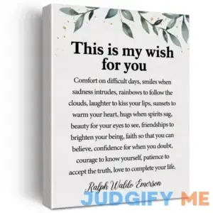 Inspirational Quotes Canvas Wall Art Motivational This is My Wish for You Ralph Waldo Emerson Quote Canvas Print Positive Poem Canvas Painting