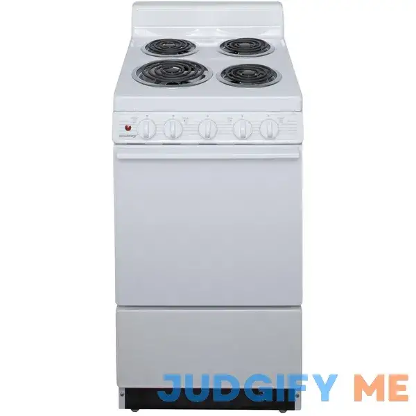 Holiday 20-in 4 Burners 2.4-cu ft Freestanding Electric Range (White) | EAK10MOO Holiday 20-in 4 Burners 2.4-cu ft Freestanding Electric Range (White) | EAK10MOO