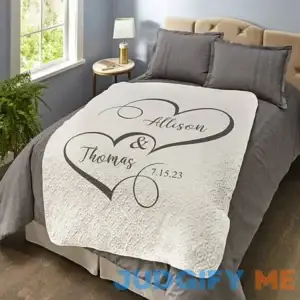 Personalized Two Hearts One Love Quilted Throw Personal Creations Customized Throw Plush Blankets Home DГ©cor Gifts