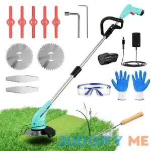 Cordless Lawn Trimmer Weed Wacker - HooSeen 12V Grass Trimmer Weed Cutter with 3 Types Blades