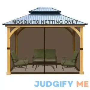 Aoodor Universal 10 x 12 ft. Gazebo Replacement Mosquito Netting Screen 4-Panel Sidewalls