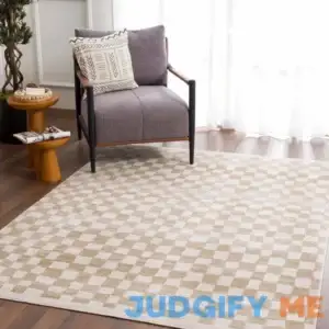 Hauteloom Pertek Checkered Square Tile Distressed Area Rug
