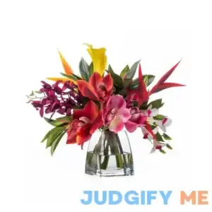 Faux Orchids & Heliconia Tropical Flower Arrangement