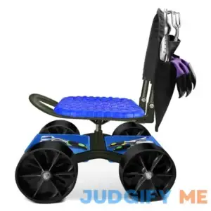 i COVER Garden Cart Rolling Stool with Four Wheels and Tool Bag