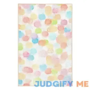 Mainstays Washable Indoor Area Rug Paint Dots Multicolor