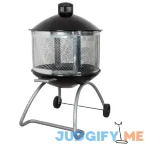 Living Accents 28 in. W Porcelain/Steel Round Wood Fire Pit