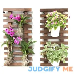 ShopLaLa Wall Planter 2 Pack Wooden Hanging Large Planters for Indoor Outdoor Plants