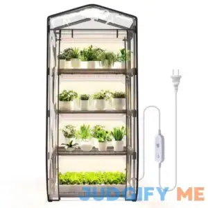 SpeePlant Mini Indoor Greenhouse with Grow Light - 4 Tier Outdoor Portable Greenhouse with Shelves