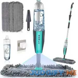 Microfiber Spray Mop for Floor Cleaning Wet Dry 360 Degree Spin Dust Home Kitchen Hardwood Floor Flat Mops with 360ML Refillable Bottle Include 4