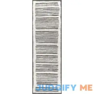 AllModern Machine Washable Hand-Woven Wool Ivory/Charcoal Area Rug Rug