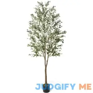 Fencer Wire 7 ft. Green Artificial Olive Tree Faux Plant in Pot for Indoor Home Office Modern Decoration Housewarming Gift