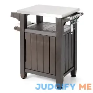 Keter Unity 40 Patio Storage Bar Cart Stainless Top