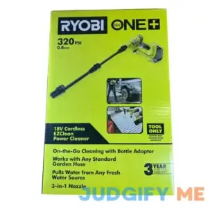 Ryobi RY120350 One+ 18V EZClean 320 PSI 0.8 GPM Cordless Cold Water Power Cleaner