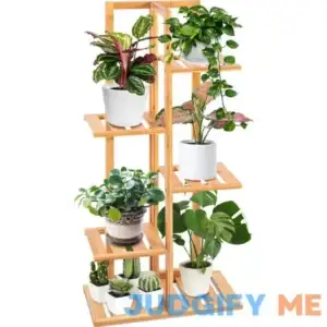 SereneLife Bamboo Corner Plant Stand