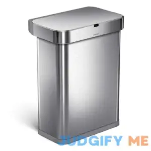 simplehuman Rectangular Sensor Can with Voice and Motion Control