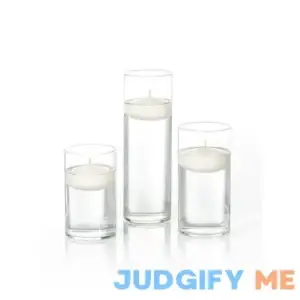 Yummi Set of 18 Floating Candles and Cylinder Vases
