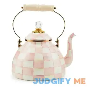 MacKenzie Childs Rosy Check Enamel Tea Kettle